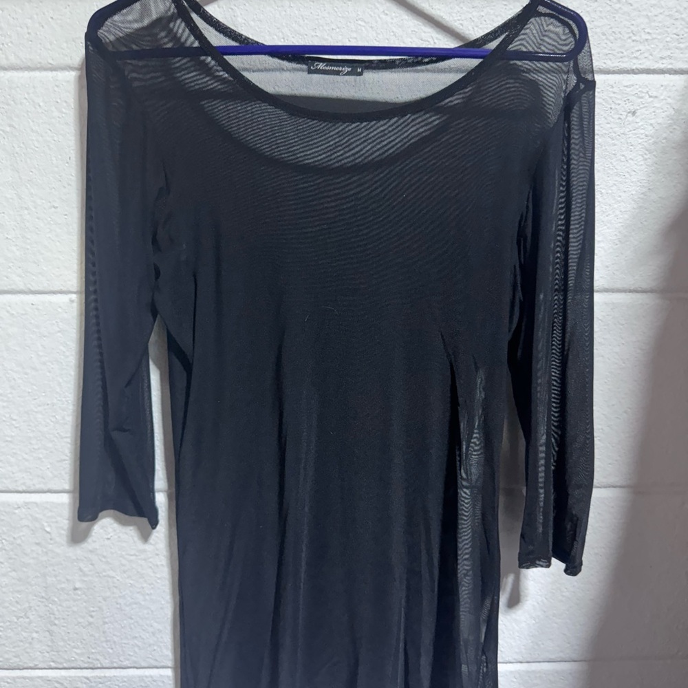 Elegant Sheer Black Blouse